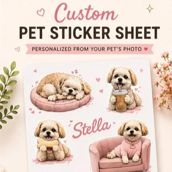 Custom Pet Sticker Sheet Custom Pet Sticker Sheet