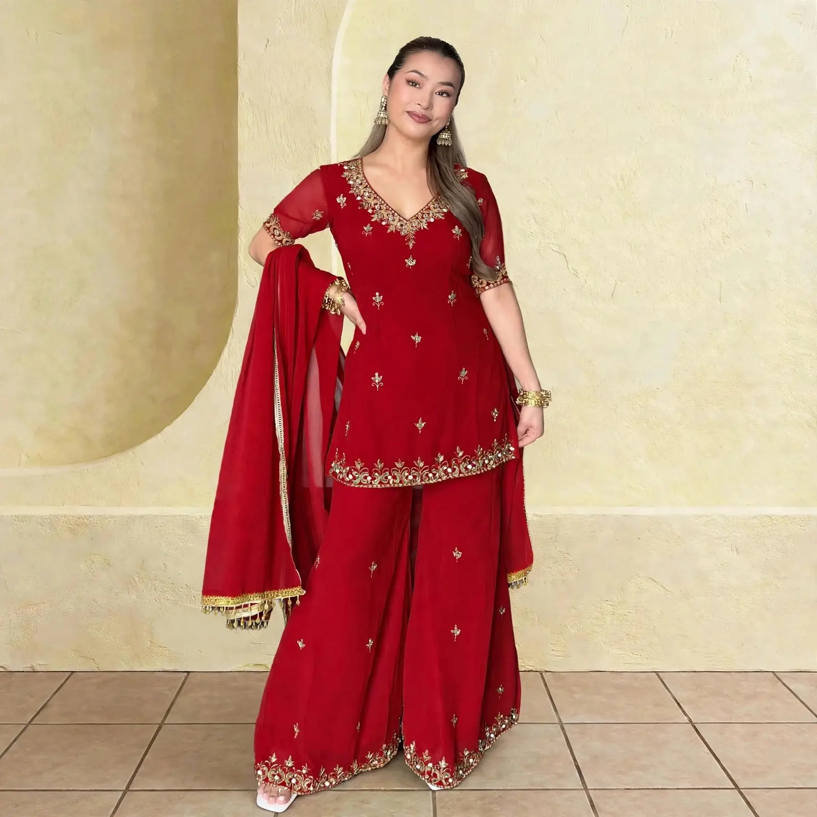 90's-inspired short kurti palazzo set