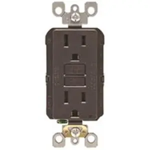 212 MAIN Leviton Mfg R00-GFNT1-00 15A Self-Test GFCI Electrical Outlet - 120V Operation, Brown Color