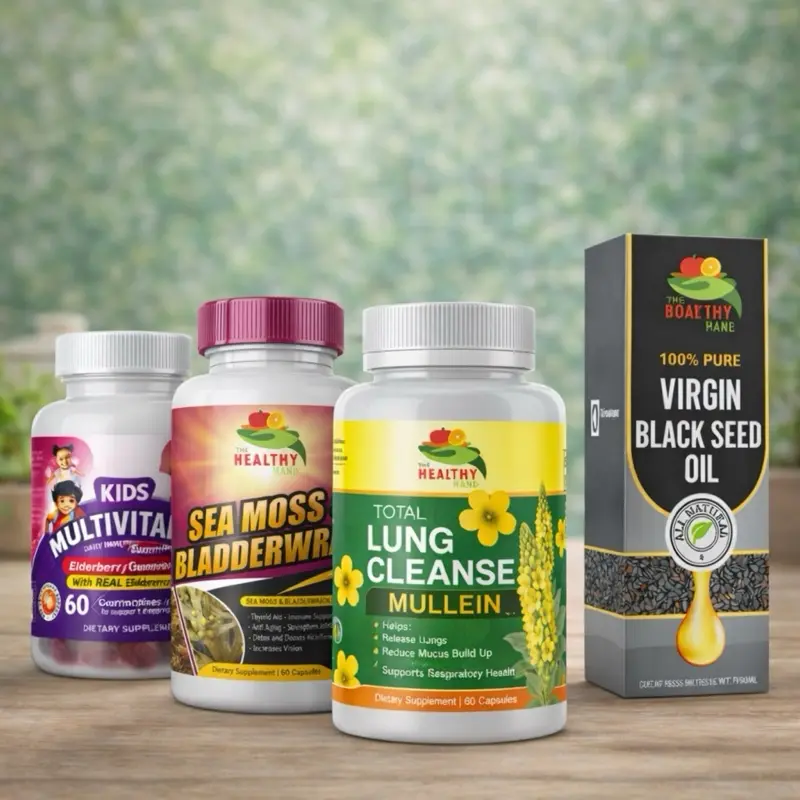 BUNDLE DEAL Wellness Bundle A Sea Moss, Herbal Capsules, Kids Gummies & Black Seed Oil
