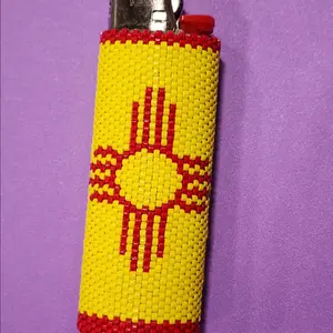 zia symbol beaded lighter case