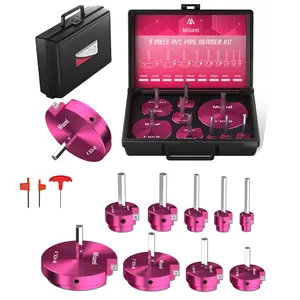 9 Pcs PVC Pipe Reamer Tool Box Set - PVC Fitting Saver, Lawn Sweeper Repair & Misurel Threading Tool for Home Maintenance, Hardware Kit, Mechanic Tool Set, Home Tool Set