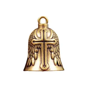 Angel Design Bell Pendant, Vintage Brass Bicycle Bell Pendant, Lucky Keychain for Riders and Cyclists, Safe Riding Accessories