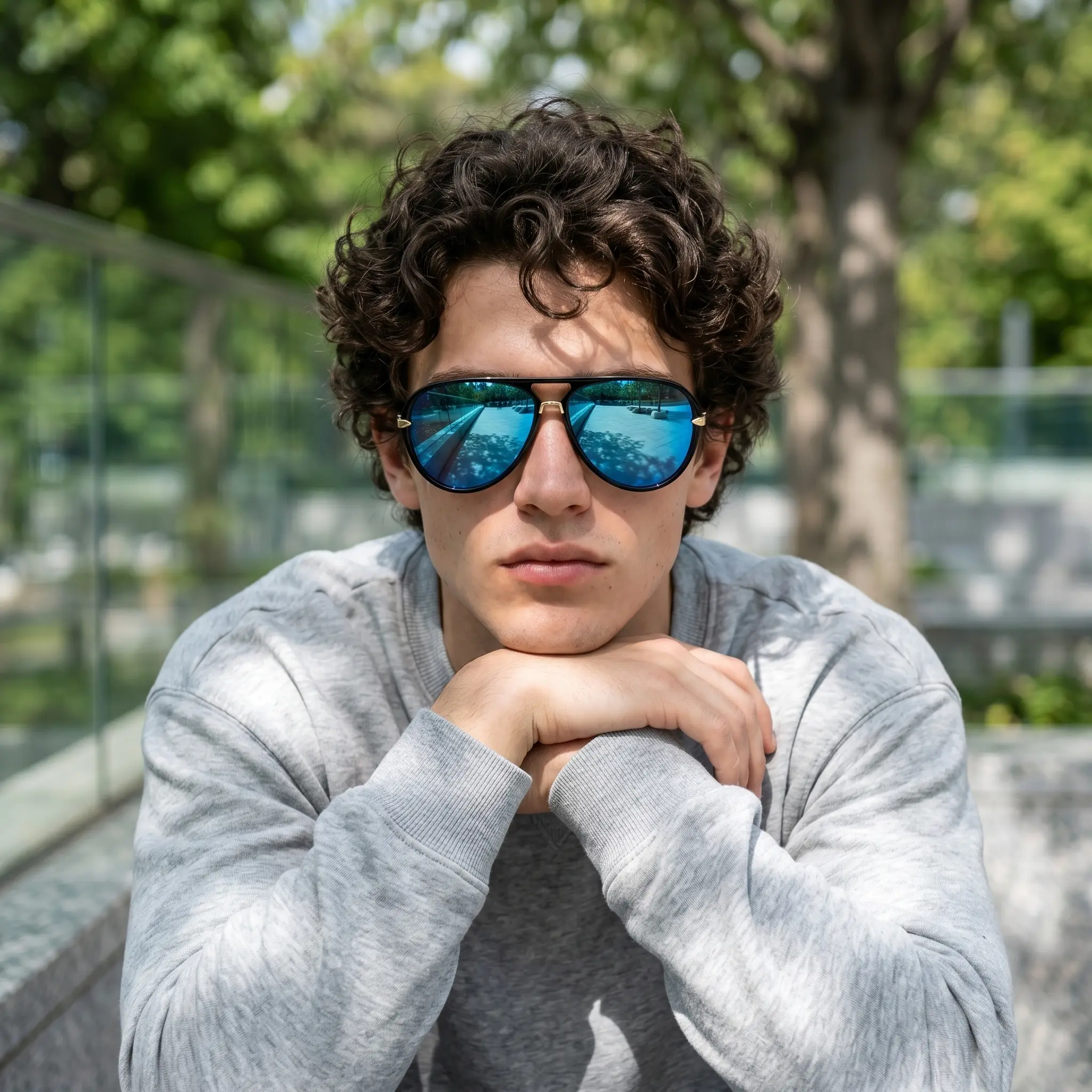 Men’s Vintage Unisex Aviator Sunglasses - Classic Double-Bridge Full Rim Frames, Resin Nostalgic Colored Lenses (Blue/Pink/Yellow), UV-Protection, 1970s Retro Style, High-Quality Facial Feature-Enhancing Accessory, Guys
