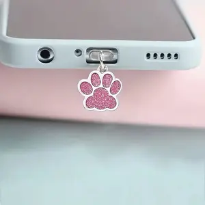 1PC Cute Pink Mobile Phone Dust Plug, Suitable for Type-C/iPhone Interface/Android