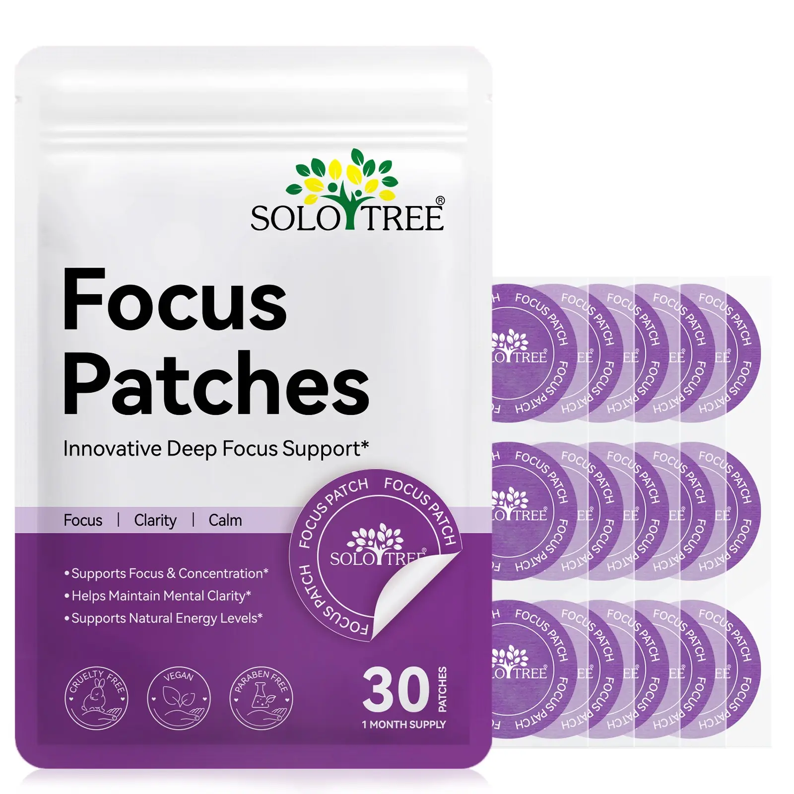 SOLOTREE specializes in, Focus on 30-count patches, discreet when worn, so they won’t interfere with daily social life or appearance, making them suitable for all public settings. The 30-count package is just enough to cover your dai