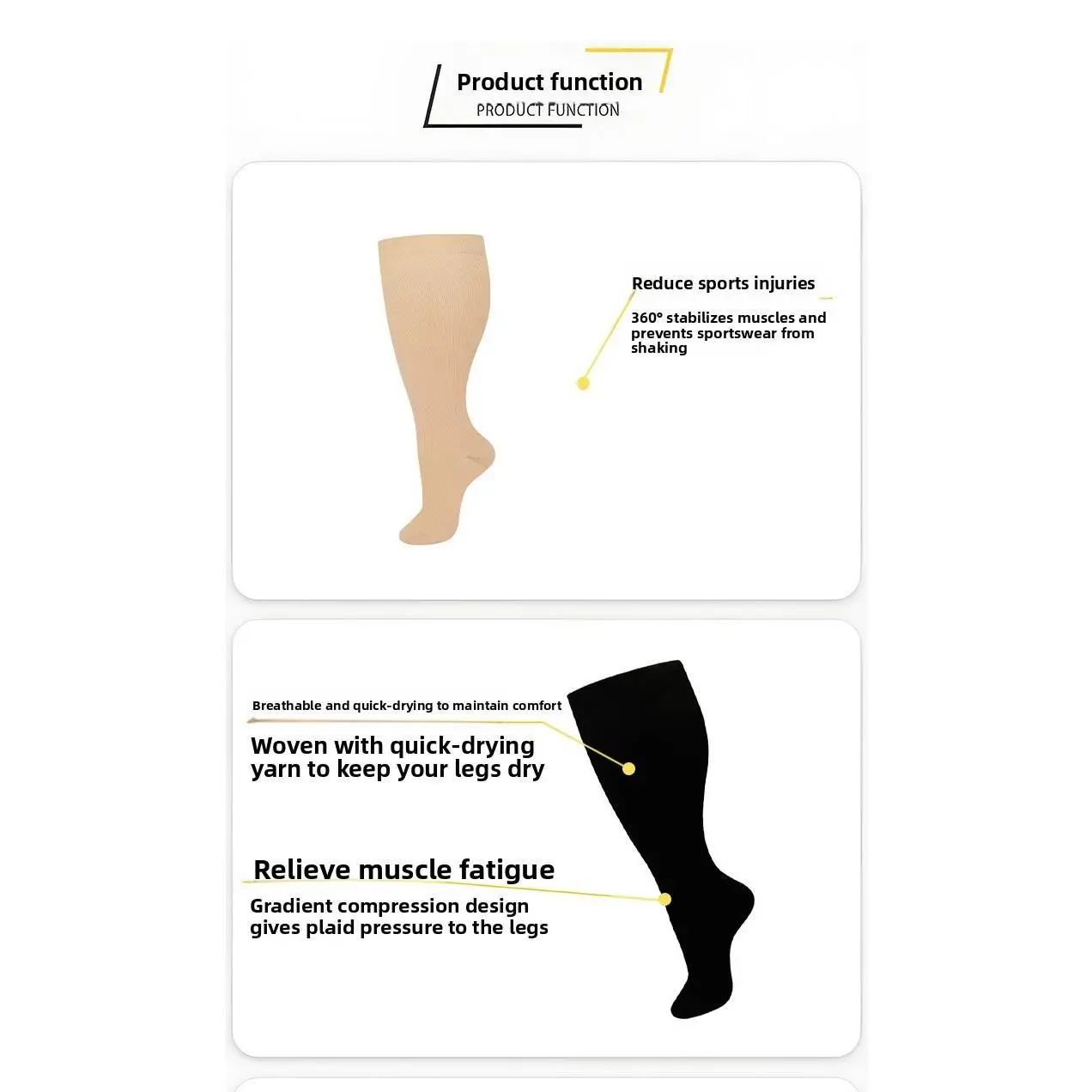 Fattened and increased sports pressure socks, strong pressure and high elastic fat stockings calf socks, fat elastic compression socks