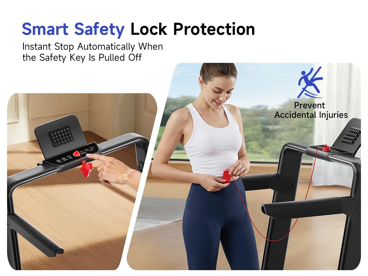 【Easter ideas】YPOO 15% Incline Treadmill with Side Handrails,  Foldable Treadmill Low-Noise Motor Walking Pad Home Workout Walking Pad for Cardio Routine, Gift for family Cozy CardioCompact Quiet Treadmill for Apartment Fitness home gym SpringStatements