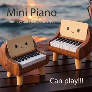 New Wooden Mini Piano Playable with Accompaniment, Perfect Gift for Kids Boys Girls, Birthday Valentine's Day, Home Entertainment Party