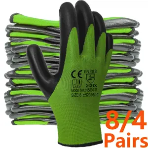 Gardening Gloves - Fit Like A Second Skin, Thumb Palm Ergonomic Design Work Gloves, More Protective More Safety, Different Colors for Different Purpose, Men Women Gloves Home Garden Car Daily Works.