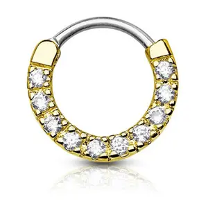 Classic OG Diamond Septum Piercing with Delicate Bead Detailing Hypoallergenic Surgical Steel 16 Gauge Lead Nickel Free Durable Quality