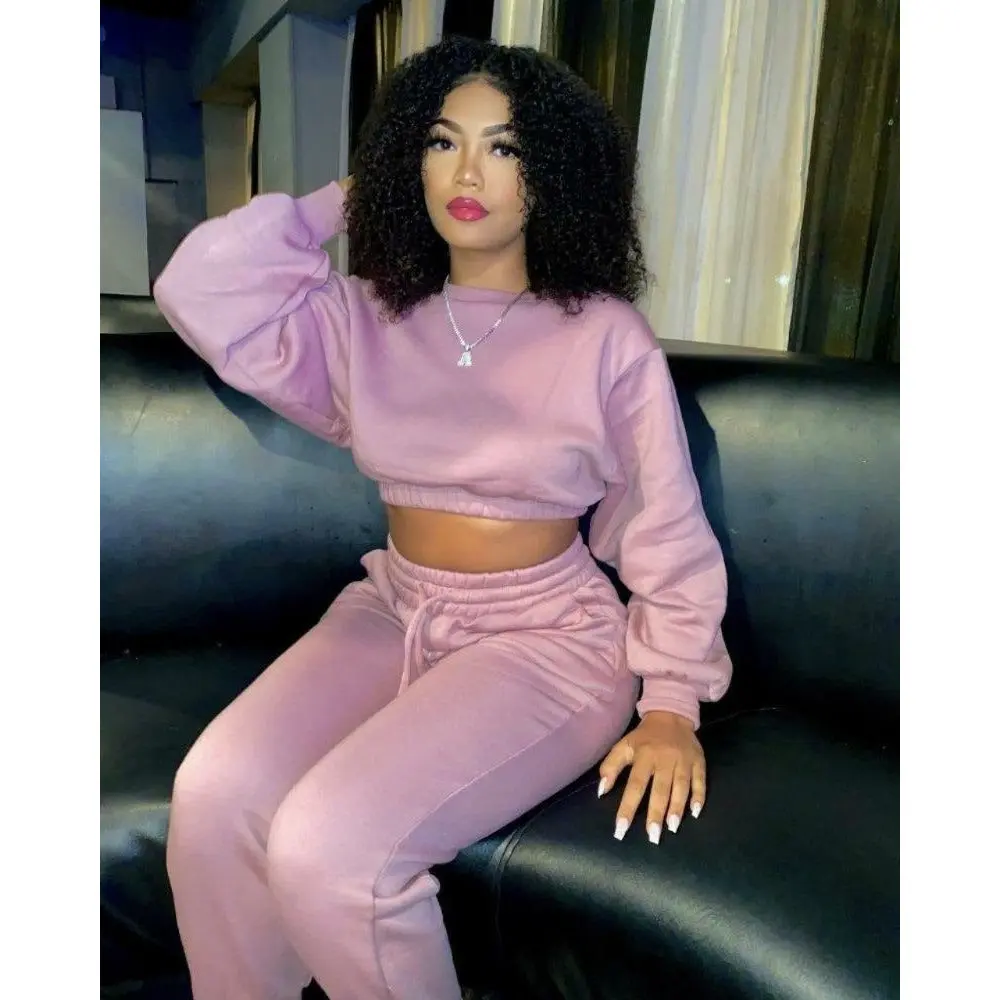 LT Rose Cropped Jogger Set comfort  sweat  set