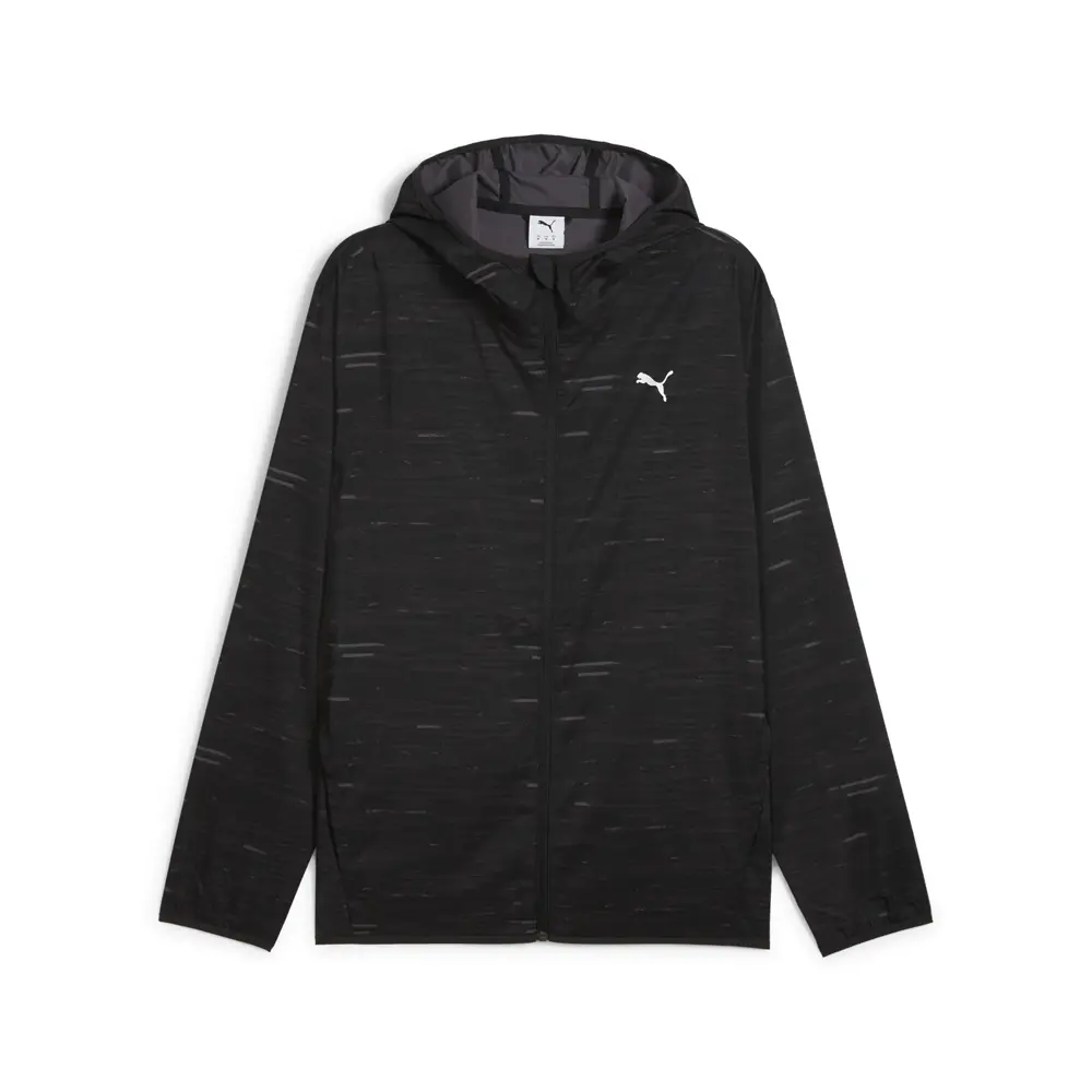 PUMA Mens Train All Day Essentials Graphic Woven Jacket Athletic Outerwear Casual - Black