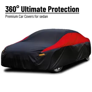 Waterproof All Weather Car Cover for Sedan SUV, Heavy Duty UV Dust Scratch Resistant Full Exterior Protection Easy Setup