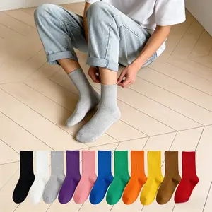 10 pairs of Random Color Women's Crew Socks, Casual Comfortable Breathable Mid-calf Socks for Daily Wear, Multipack Knit Socks for All Seasons, Underwear for Women,UU