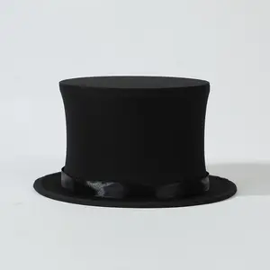Spring Wizard's Tall Hat for Cosplay Party Knight Costume Hippies Adult Carnival Party Accessories Black Satin Finish