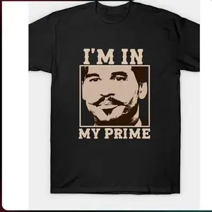 FEEGO  [220g Premium Vintage Print T-Shirt]Doc Holiday -I'M In My Prime.- Tombstone -Movie Vintage Print T-Shirt For Men And Boys - Premium Quality, Casual, Short Sleeve, Crew Neck, Comfortable, Classic Fit, Gifts  men gifts Y2K Streetwear Graphic Tee