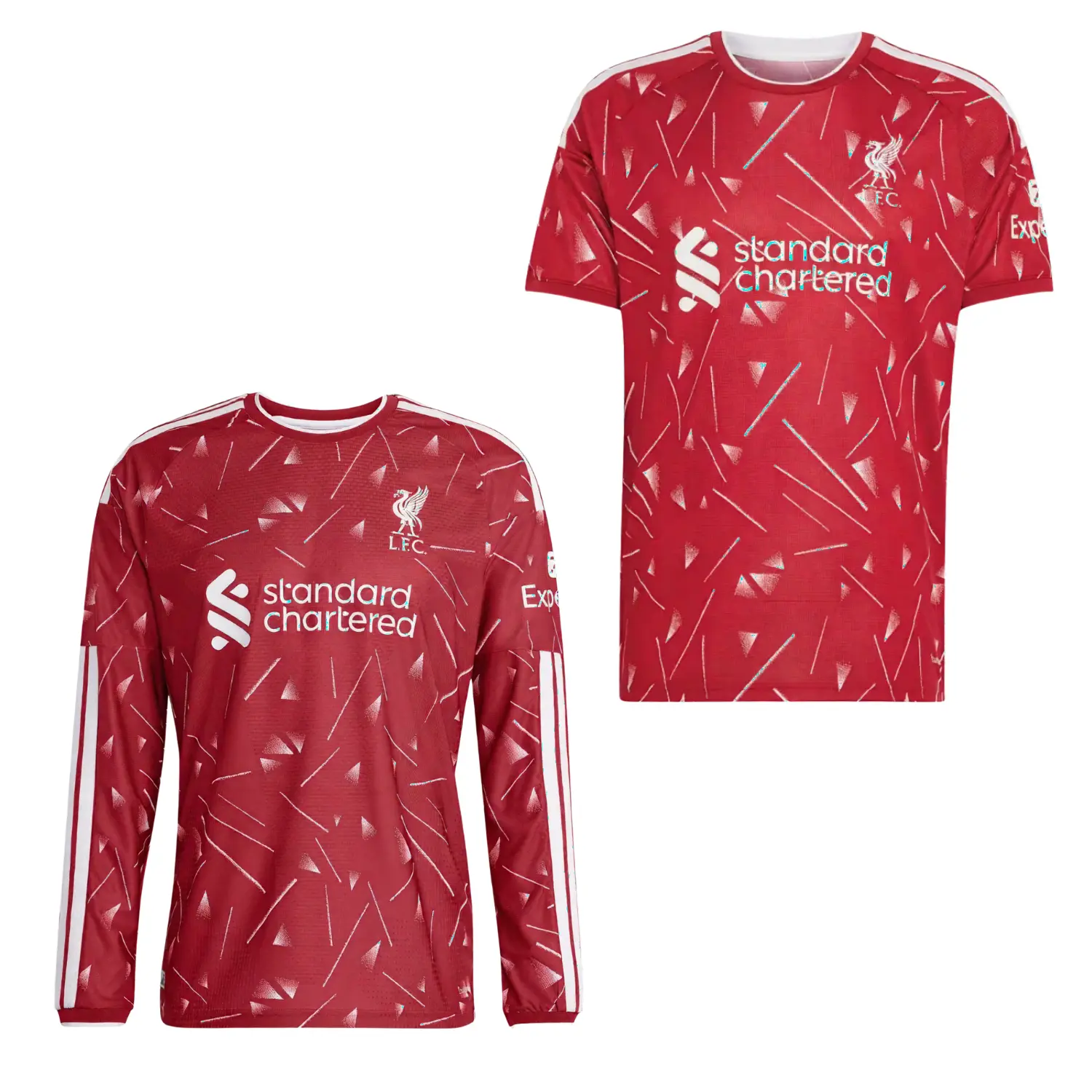 FULL LOGO Red Geometric Soccer Jersey, Short and Long Sleeve English Northwest Football Shirt, Unisex Match Day Fan Top and Premium Training Sportswear