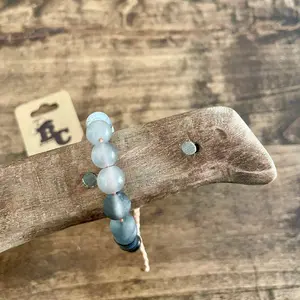 Beaded Bracelet with Real Stones - Adjustable, Waterproof, Wax Coated, Vibrant Colors, Stylish Accessory for Any Outfit