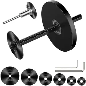 Inside Pipe Cutter for PVC Pipe, Cutter Tool Set with scale - Adjustable Depth Gauge, 6 Black Blades, 4" Black Hex Shank