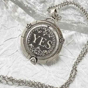 Spinner Charm Good Luck Amulet Protection Necklace for Women and Men, Necklace Luck Necklace Meditation Prayer Wheel Rotatable Pendant Necklace jewelry for Women and Men