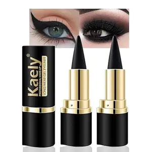 2Pcs Gel Eyeliner Pencil, Natural Black Eyeliner Cream, Liquid Eye Liner Pencils for Older Women Waterproof, Smoky Eyeshadow Palette Goth Halloween Makeup Kit, delineador de ojos contra el agua