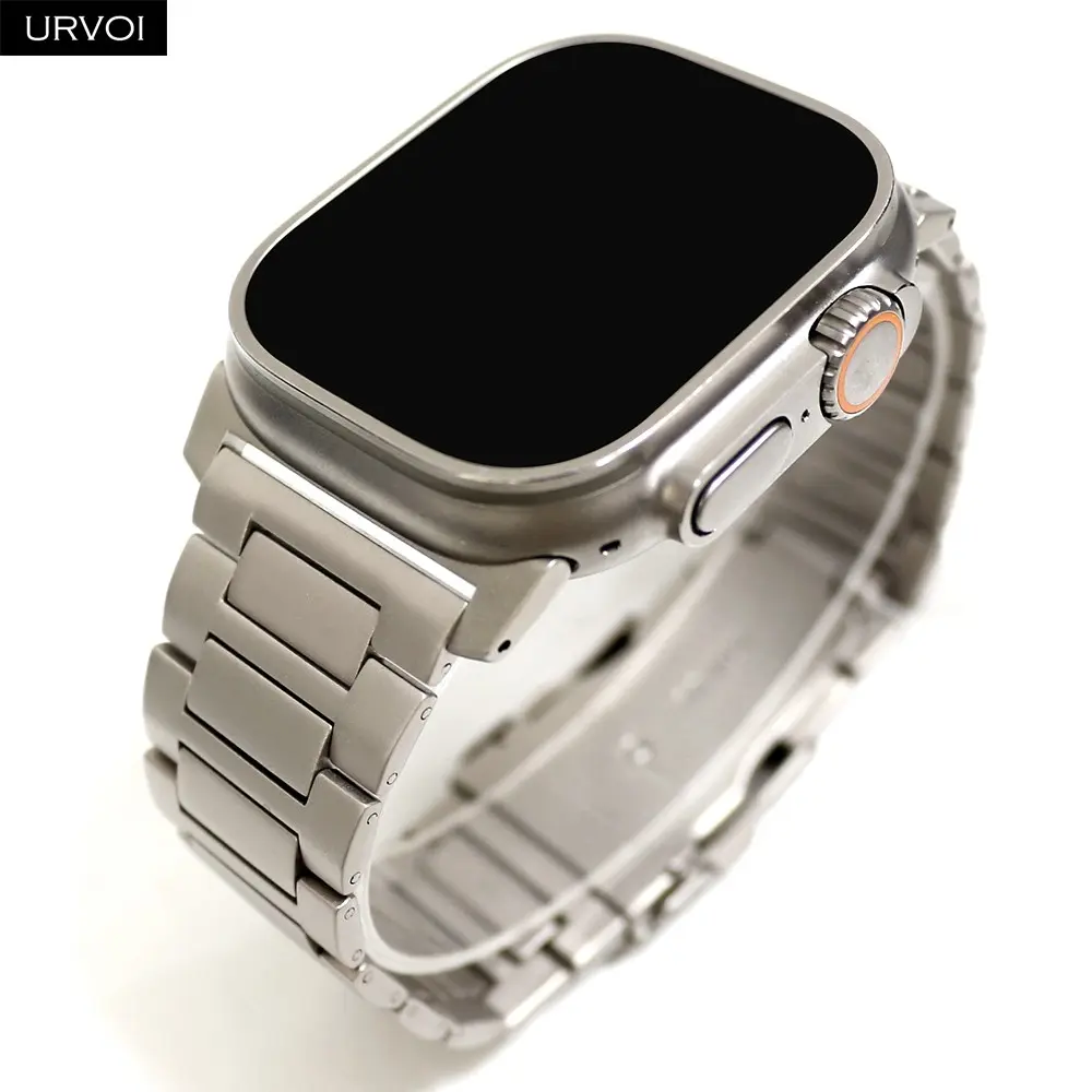 URVOI Full Titanium band for Apple Watch Ultra 3 2 1 Strap DLC coating Safety fold buckle Quality Wristband light weight 49mm 0 sold