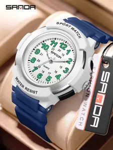 New Arrival Waterproof Swimming Silent Quartz Watch, Simple Digital Display with Colorful LED Lights, Ideal for Exams & Daily Wear, Water Resistant Wristwatch