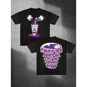 Graphic T-shirt✨ THAT'S A AWFUL LOT OF COUGH SYRUP Double-Sided Printing T-Shirt – 100% Cotton Men’s Tee, Round Neck Short Sleeve, Comfortable Casual Unisex Streetwear, Funny Gift, USA Printed SM01