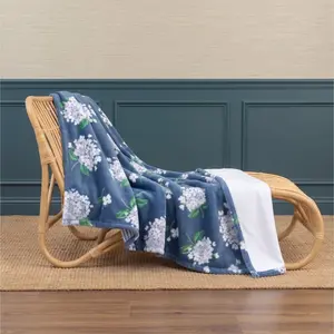 Southern Belle Velvetsoft Floral Holiday Print Throw Blanket with Border Design, Warm Lightweight Flannel Plush Blanket, Cozy All-Season Throw for Couch, Bed, Holiday Decoration & Gift, Blankets