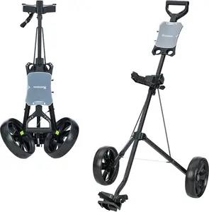 Lightweight Folding Golf Push Pull Cart, Professional Manual Walking Golf Trolley for 2 & 3 Wheels