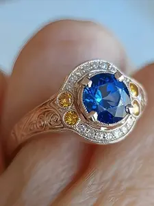 Women's Classical Elegant Blue Zircon Ring, Wedding Engagement Party Jewelry Gift, 1pcs Fashion Accessory for Special Occasions, Wedding Rings