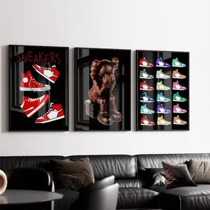 Toys Poster Set of 3 Minimalist  Shoe poster Minimalist  Decor Gift for Boyfriend Art Deco 103th.