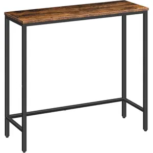 HOOBRO Narrow Console Table, 29.5" Small Entryway Table, Thin Sofa Table, Side Table, Display Table, for Hallway, Bedroom, Living Room, Foyer, Rustic Brown and Black BF75XG01