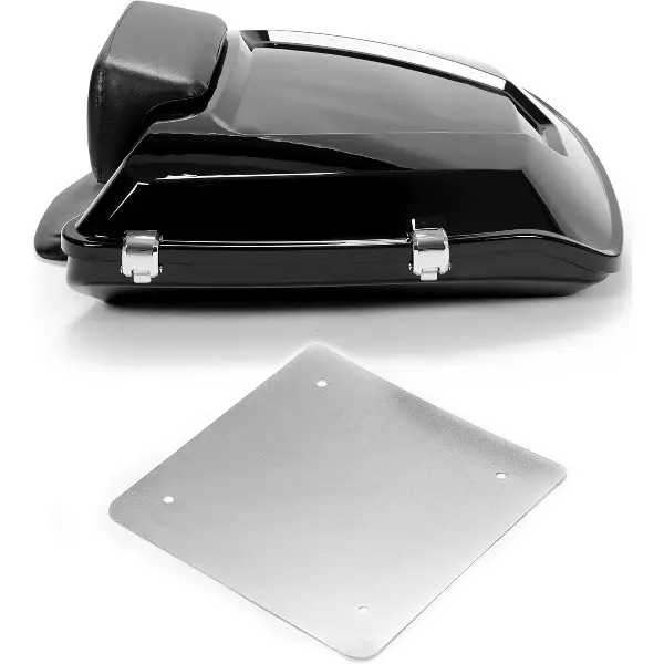 HECASA Razor Tour Pack Trunk w/Flat Backrest Compatible with 1997-2024 Harley Davidson Touring Road King, Road Electra Street Glide, CVO, Ultra-Classic CVO Tour Pak w/Base Metal Plate
