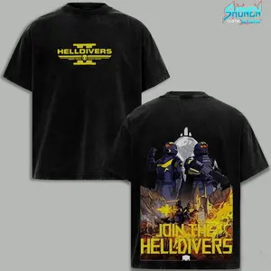 HellDivers 2 Join The Helldivers Graphic T-Shirt, Sci Fi Military Gamer Tee, Super Earth Streetwear Shirt, Tactical Shooter Game Apparel, Unisex Oversized Cotton Top, Retro Gaming Fan Gift, Helldivers II Merch