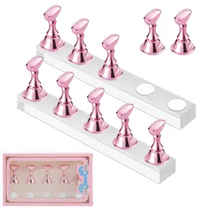 Makartt Nail Stand for Nails Art Display Practice Nail Holder for Painting Nails Stand for False Nail Press On Designs Magnetic Fake Nail Holder with 1M Double-sided Tape For Home DIY Salon Supplies