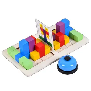Wooden Stacking Game, 1 Set Colorful Blocks Board Game, Parent-child Interactive Double PK Desktop Game, Educational Toy for Kids, Building Blocks
