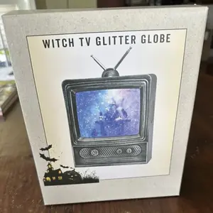Witch TV Glitter Globe Halloween Decor Cracker Barrel Exclusive 2023 NEW In Box!