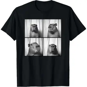 Capybara Capy Photobooth Picture Quirky Funny Odd Animal T-Shirt