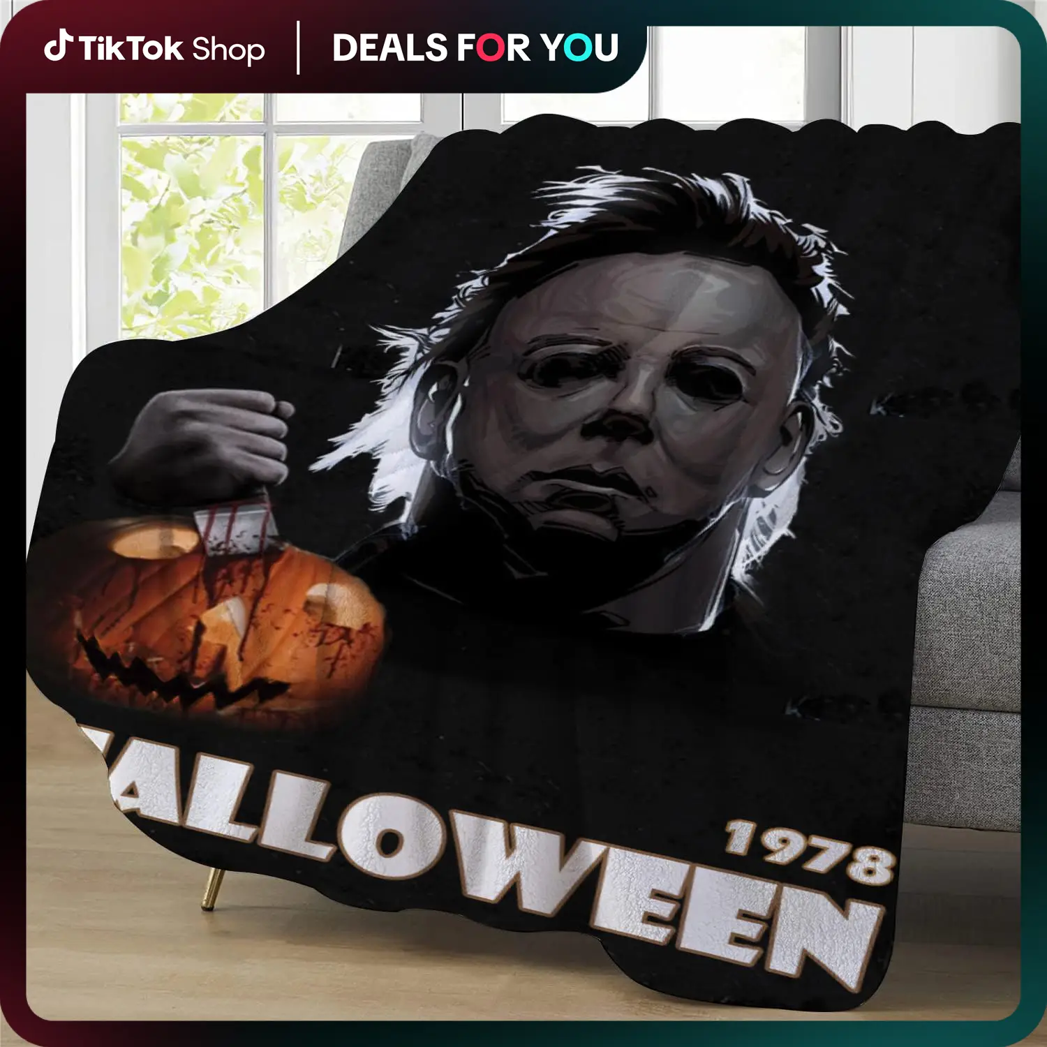 SPXUBZ Blanket Halloween Blanket Horror Movie Blanket Flannel Fleece Throw Blanket for Kids Adults Bedding