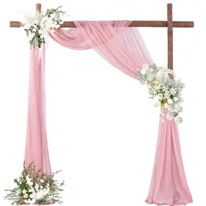 Solid Color Wedding Arch Drape, 2 Counts Romantic Exquisite Wedding Arch Curtain, Decorative Backdrop for Wedding Birthday Party, Banners, Wedding Arched Backdrop
