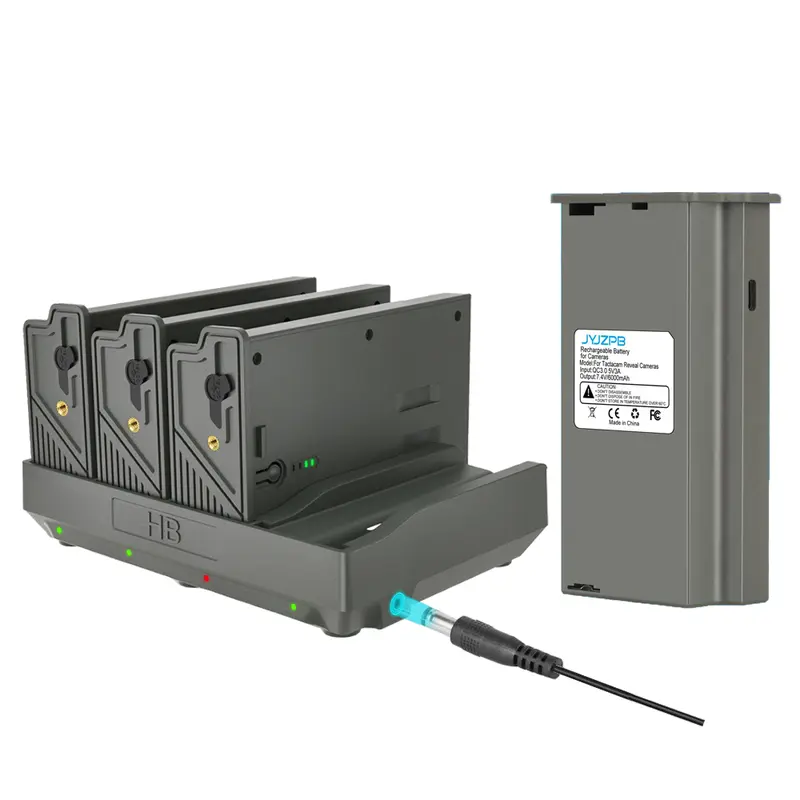 JYJZPB 6000mAh Lithium Battery 4 Port Charger for Tactacam Reveal Trail Camera Battery 4 in1 Charger with LED Charge Indicators，Hunting Accessories