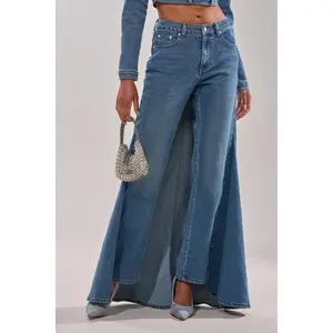SHAKE IT OFF DENIM PANT WITH SKIRT ATTACHED
