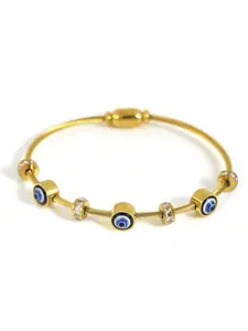 Devil Eye Rhinestone Bracelet, Adjustable Design, Sparkling Gemstone Jewelry, Ideal Gift for Women & Girls