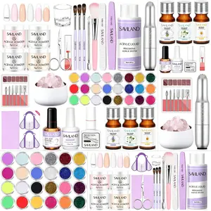 Saviland Odorless Acrylic Nail Kit with Everything Drill & 100% Essential Oil Aroma Nail Spa 28 Color Acrylic Nail Kit Professional 15ml Nail Dehydrator Acrylic Supplies Salon Home DIY Nail Studio Set Nail Art Nail Care Comfort Manicure Cutics Nail Polish