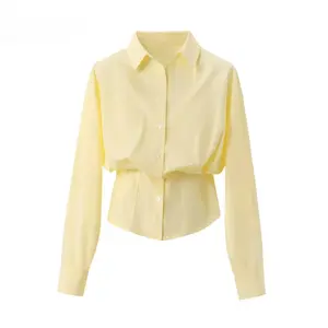 Yellow camiset Tops Basic Lady Women Womenswear Tops