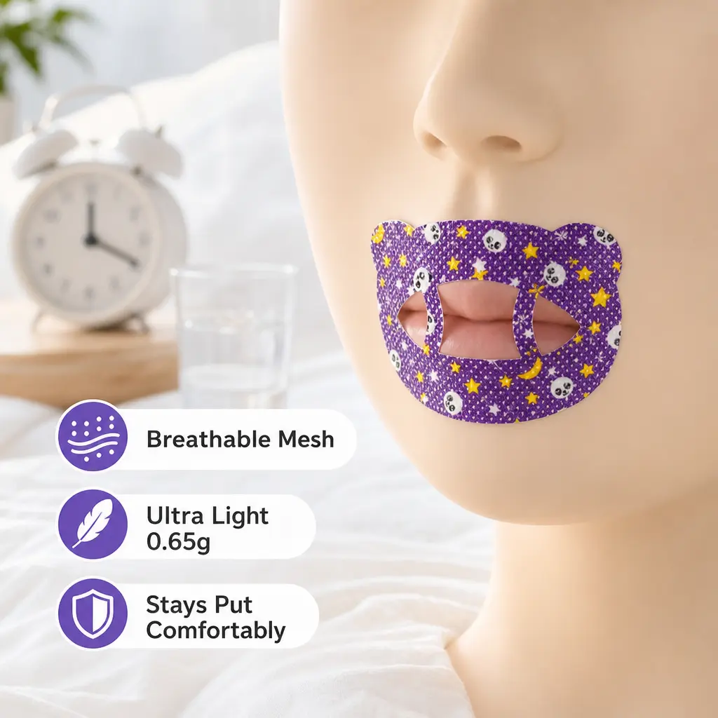 30 Pieces Purple Panda Star Moon Printed Eye & Lip Mask Sheet, Skin Care Accessory for Adults Daily Facial Use