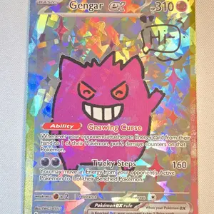Custom-made Cracked Ice Holo derpy fan art card of mini Gengar Pokémon