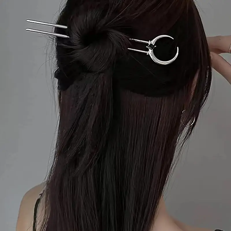 Styling Moon Design Hair Pin, Minimalist Elegant Rhinestone Hair Pin, Metal Alloy Moon Hair Accessories for Women, Moon Hair Clip Up Half Down, Goddess Hair Clip, Decorative Hair Clips, Hairpins